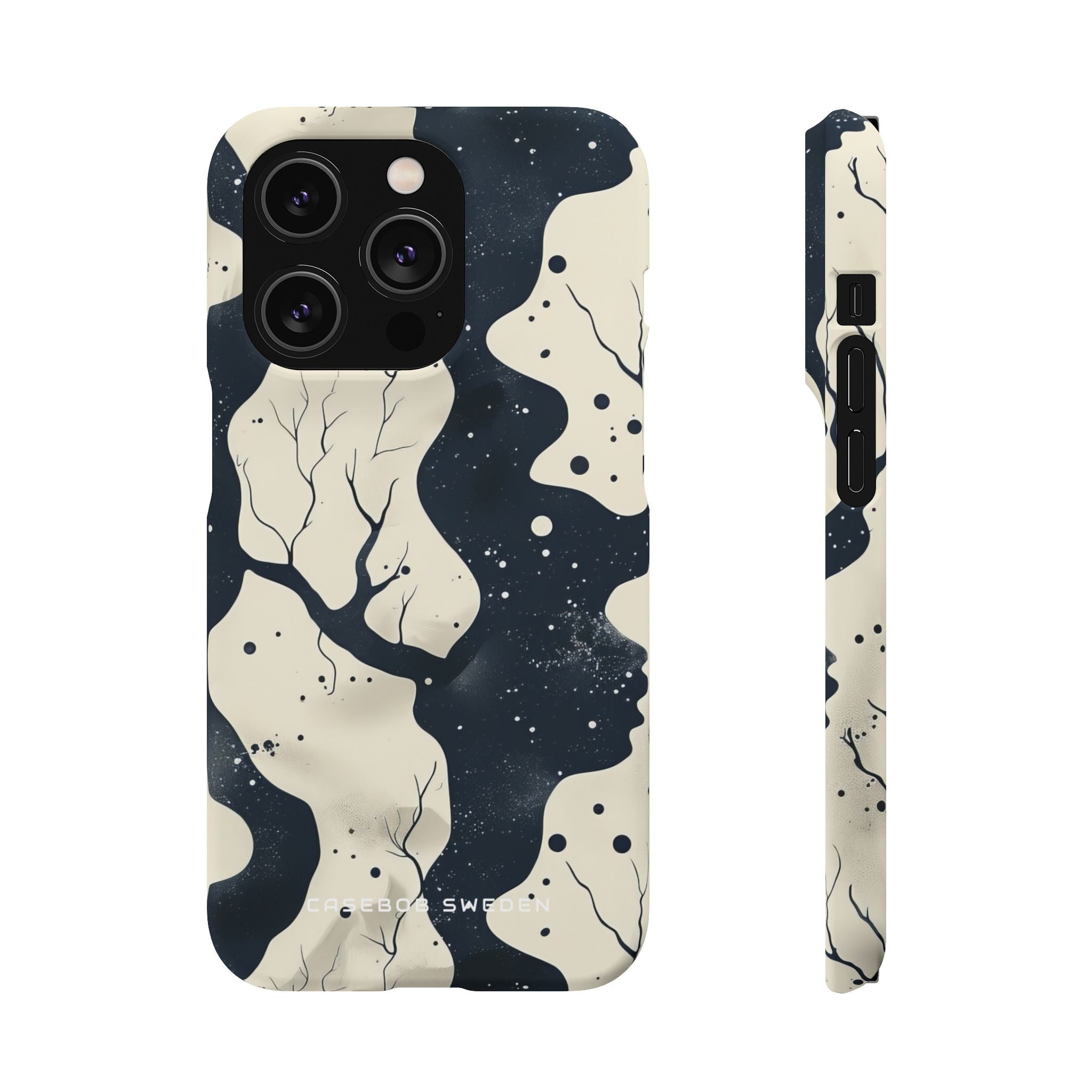 Organic Fluid Silhouettes with Cosmic Depth iPhone 14 - Slim Phone Case