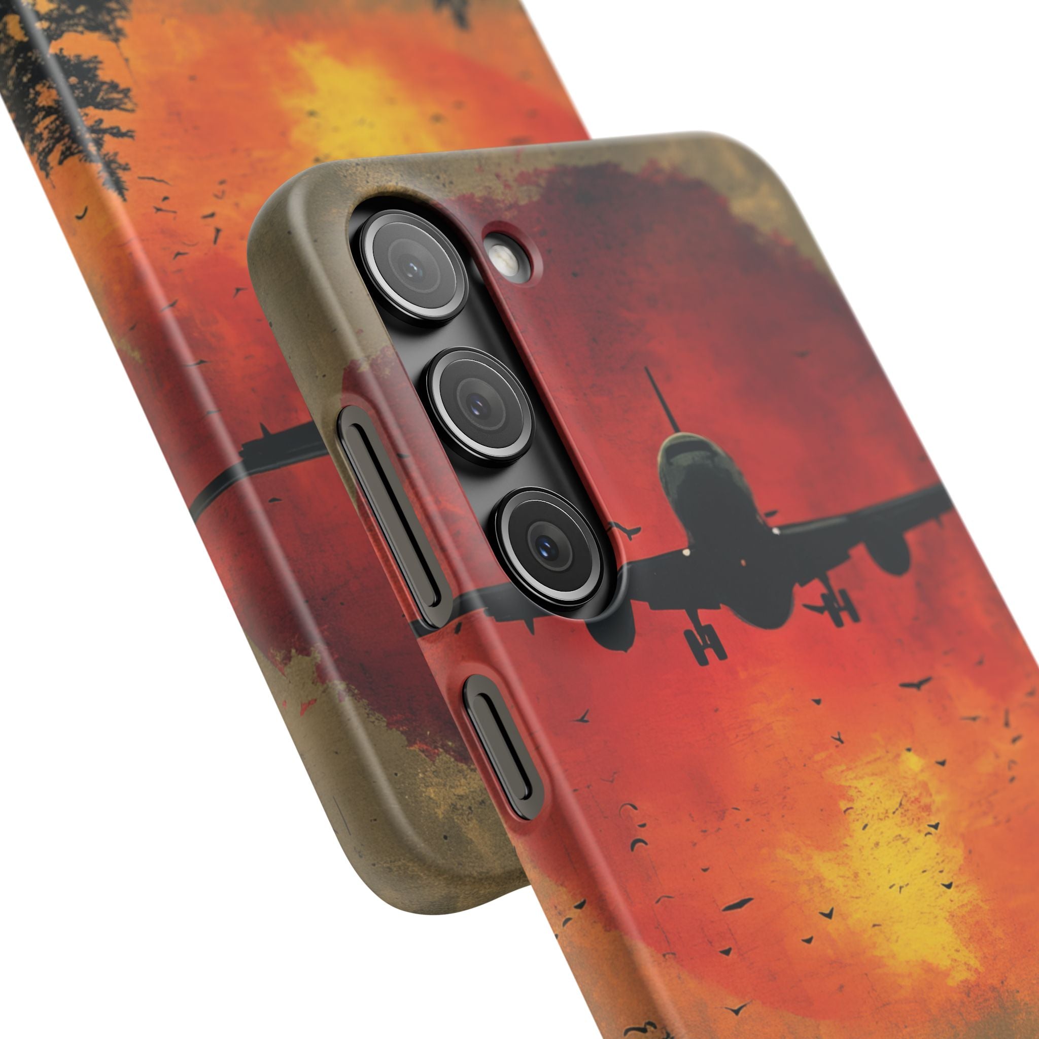 Vintage Sunset Airplane Silhouette Samsung S23 - Slim Phone Case