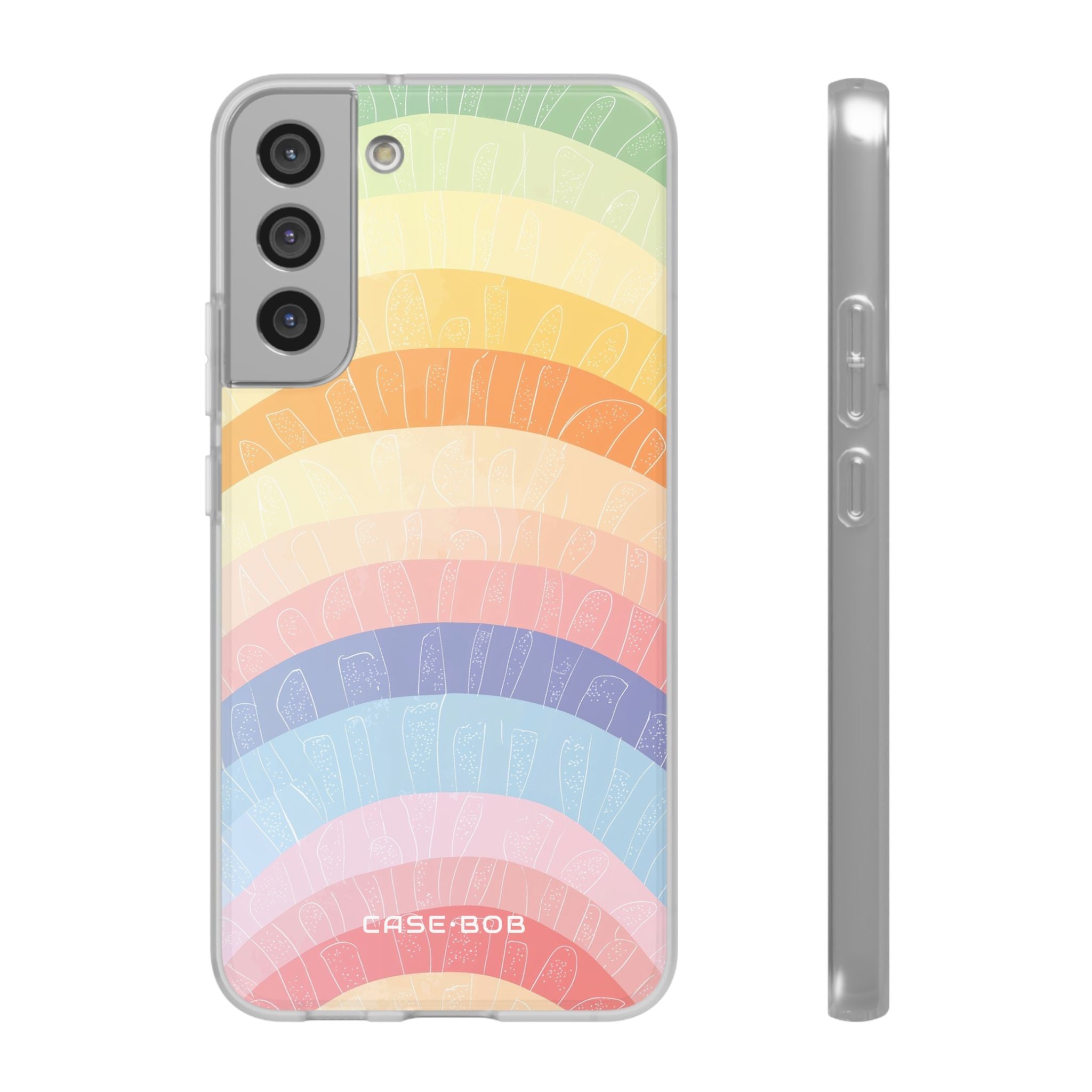 Pastel Rainbow Bands Samsung S22 Plus Case - Soft