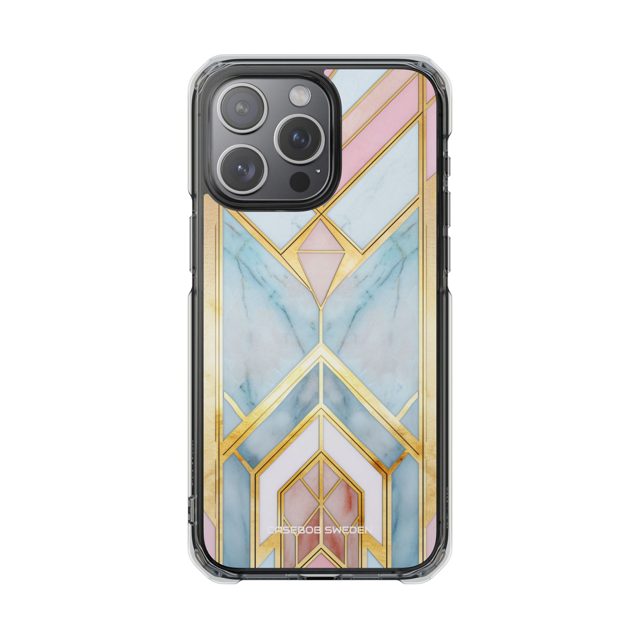 Gold Pink Art Deco - Clear Impact iPhone 15 Phone Case