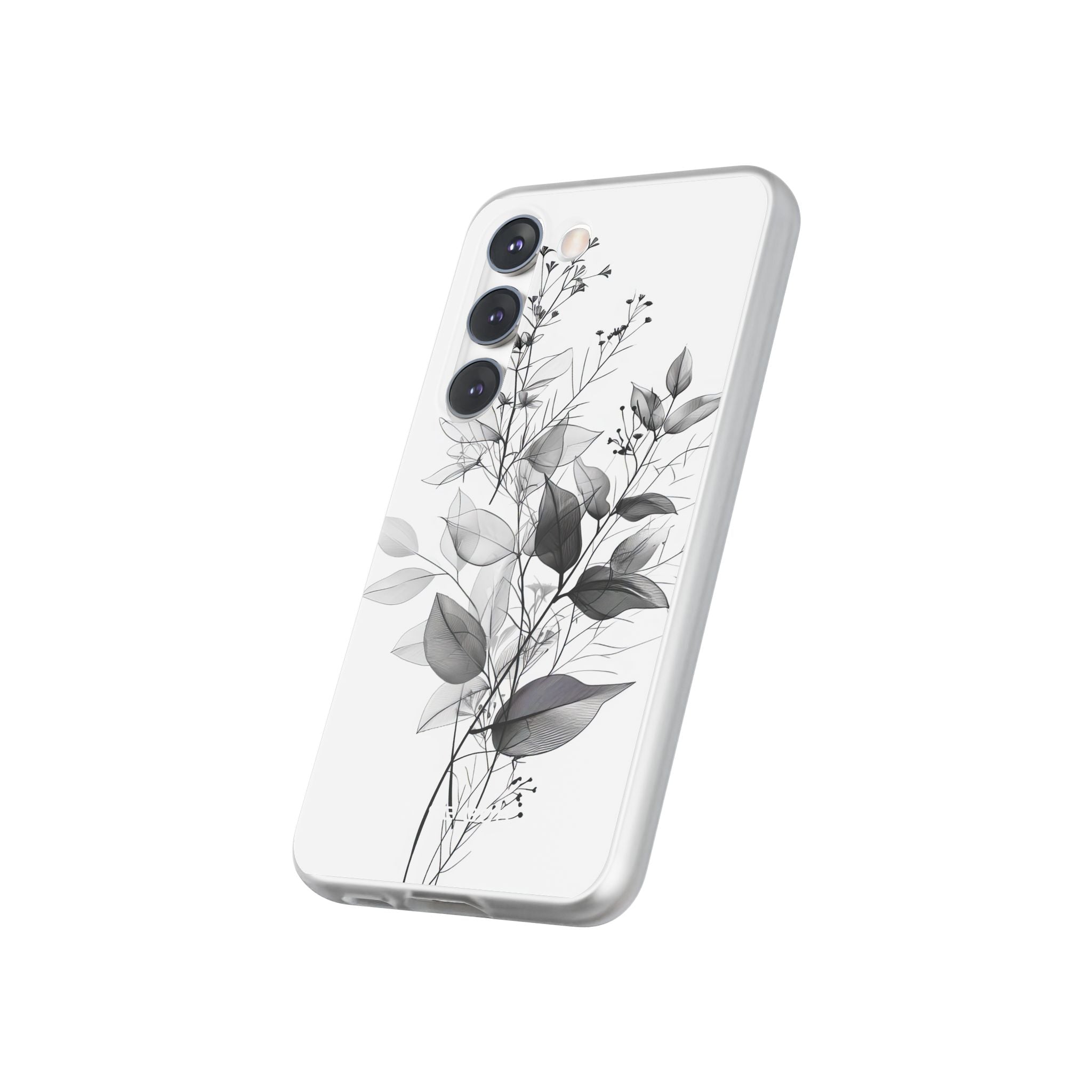 Veined Leaves Gray Samsung S23 Case - Soft