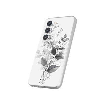Veined Leaves Gray Samsung S23 Case - Soft