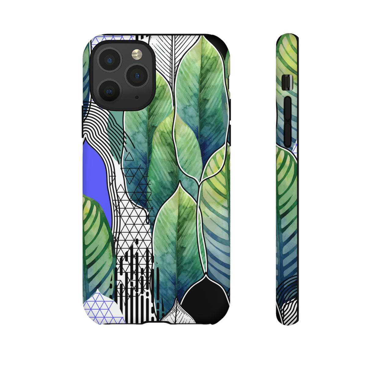 Watercolor Green Leafs - Protective Phone Case