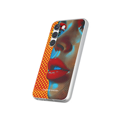 Yellow Red Pop Art Portrait - Flexi Samsung S23 Phone Case