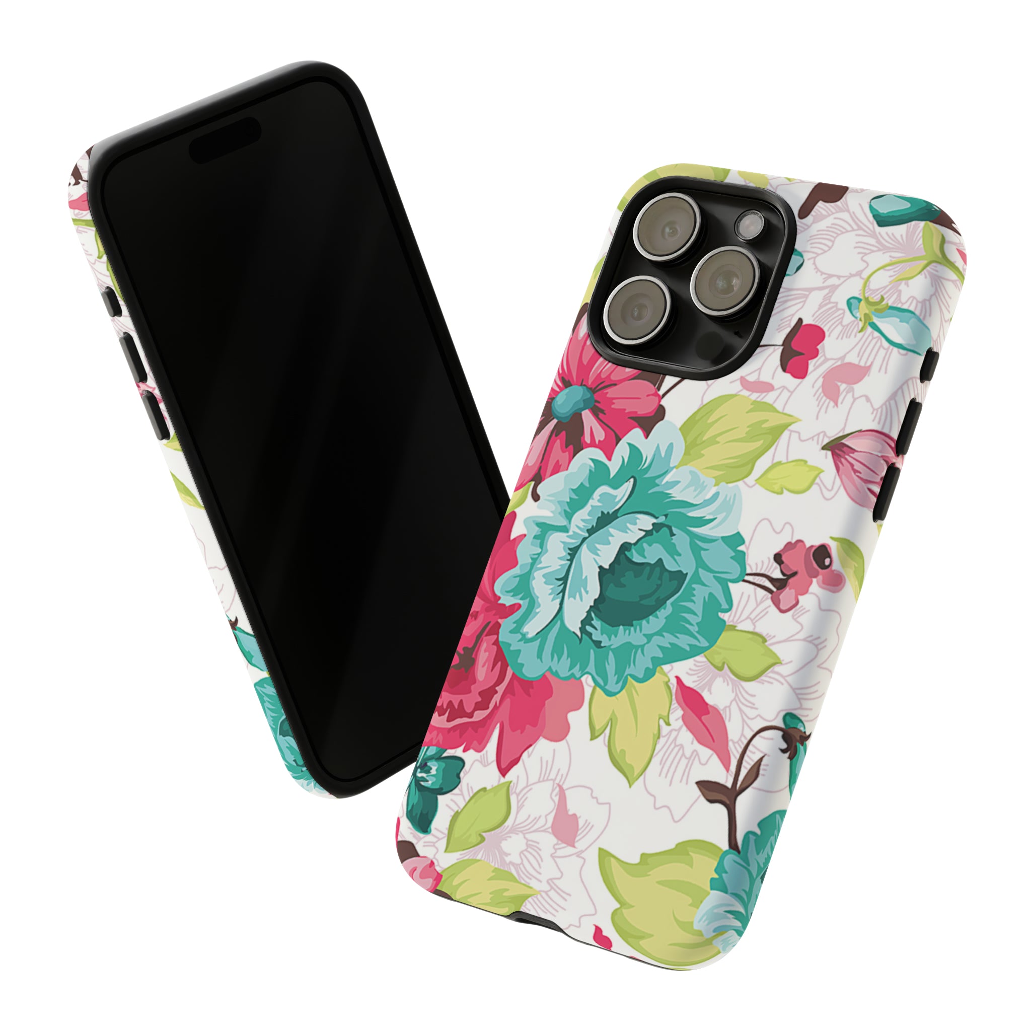 Vintage Flowers Pattern iPhone case - Protective Phone Case