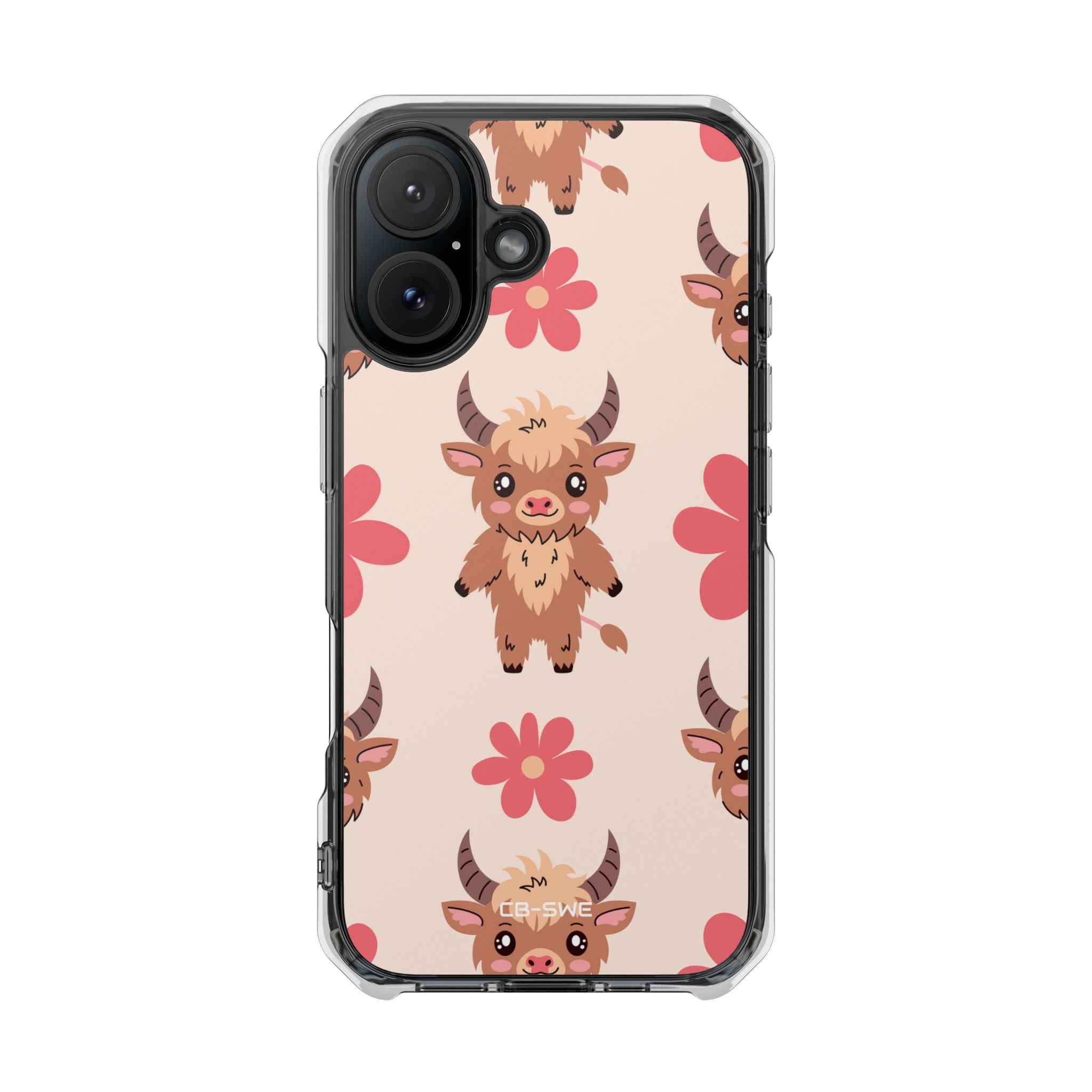 Cute Cattle & Flowers iPhone Case - Impact