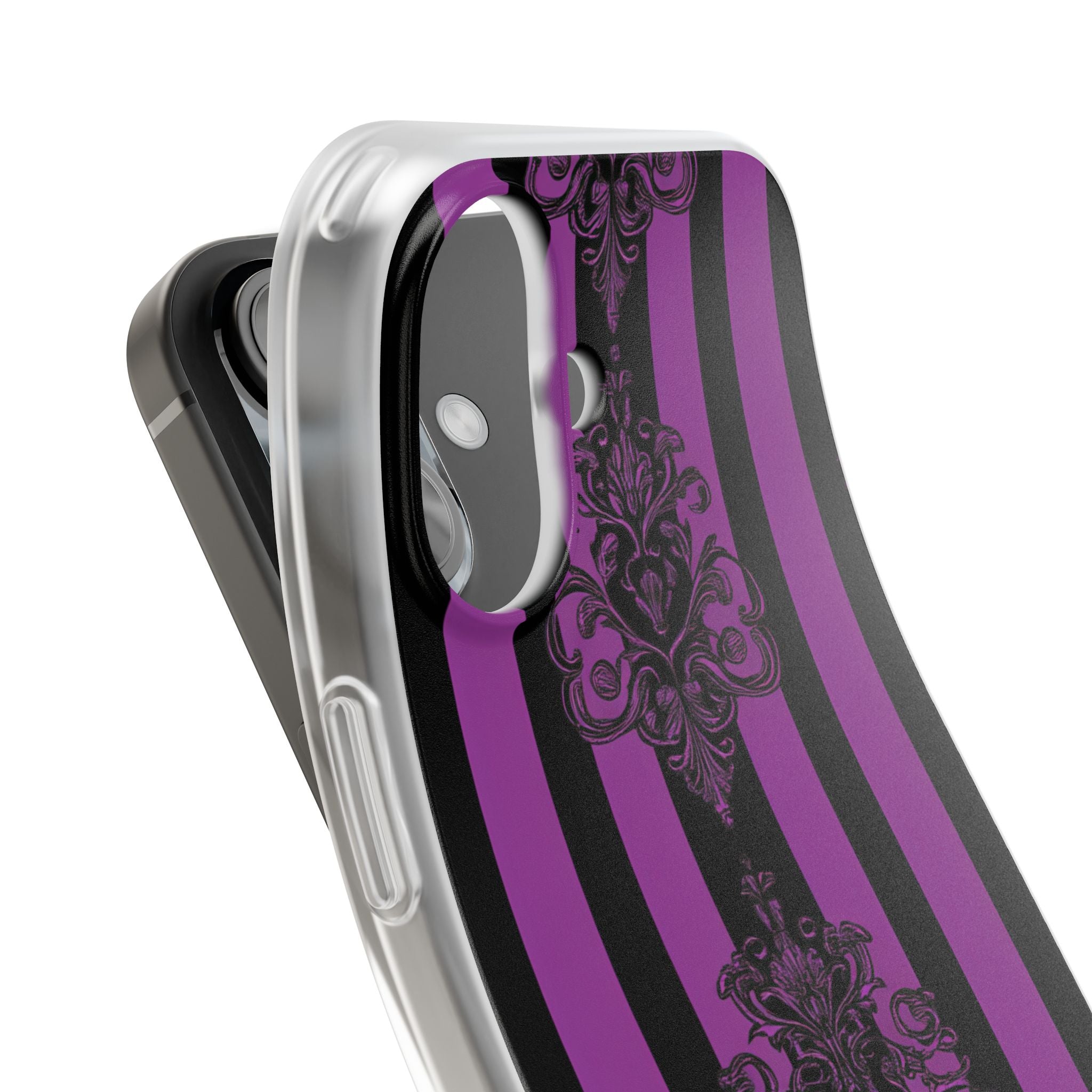 Damask Elegance Purple iPhone 16 Case - Soft
