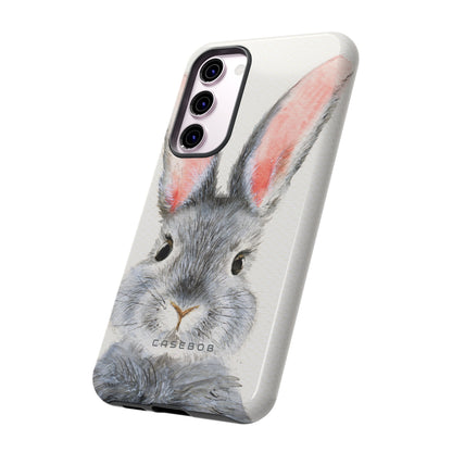 Watercolor of Fluffy Rabbit - Protective Phone Case