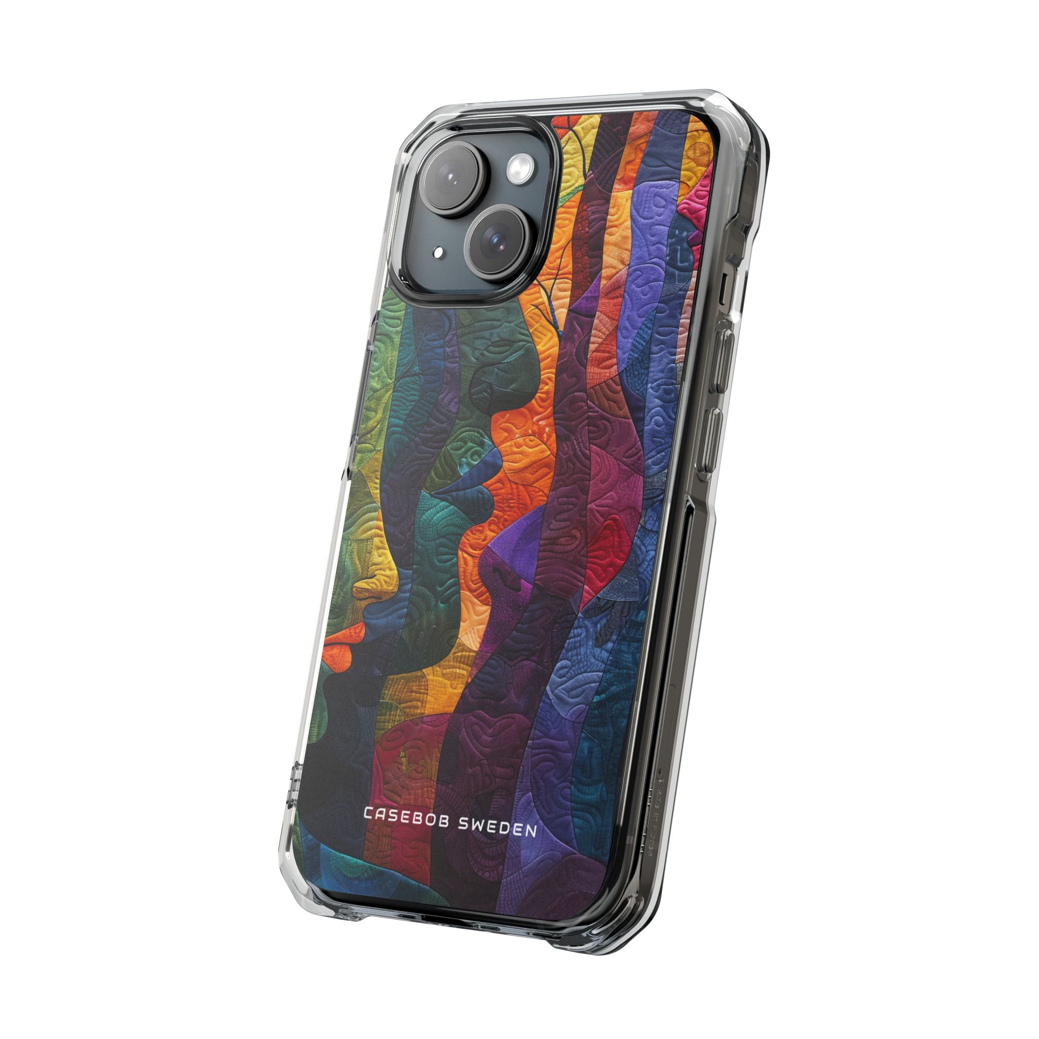 Harmonized Faces and Nature Fusion iPhone 15 - Clear Impact Phone Case