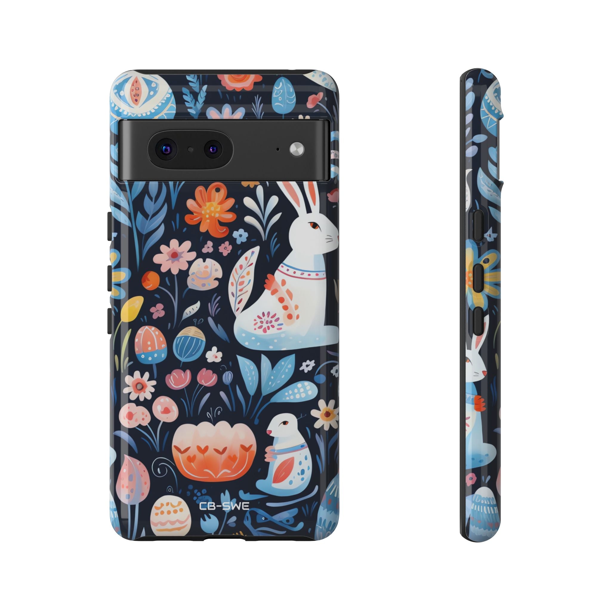 Bunnies Play Among Flowers - Google Pixel Case
