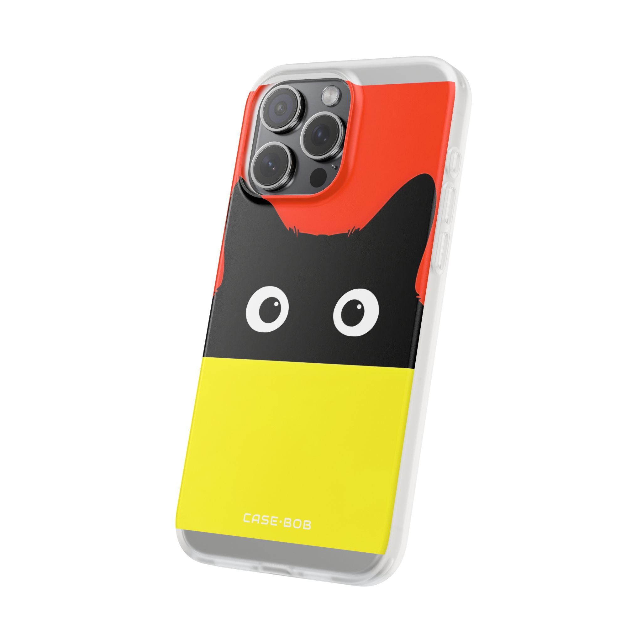 Peekaboo Cat Crimson iPhone 15 Pro Max Case - Soft