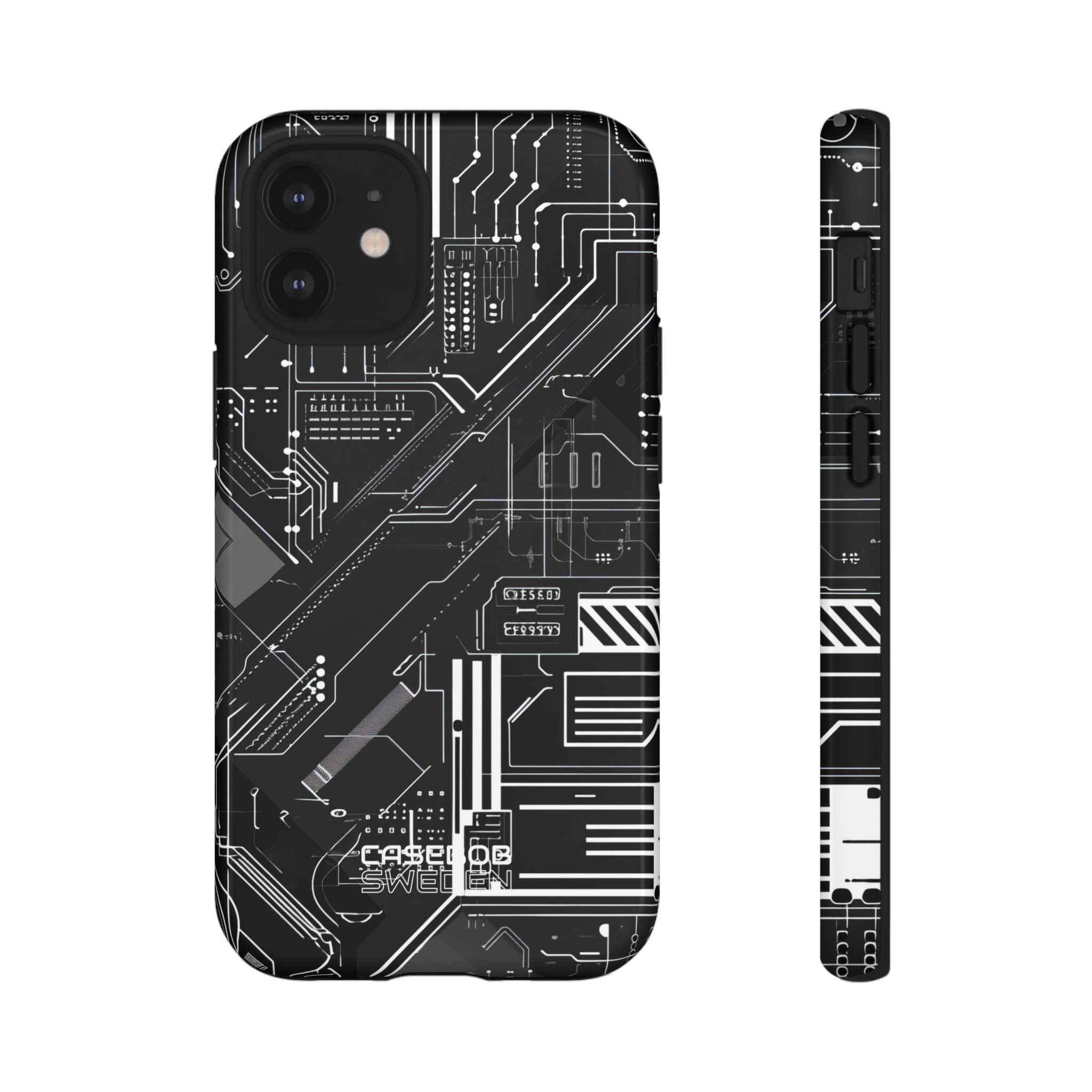 Futuristic Circuit Grid iPhone 12 - Tough