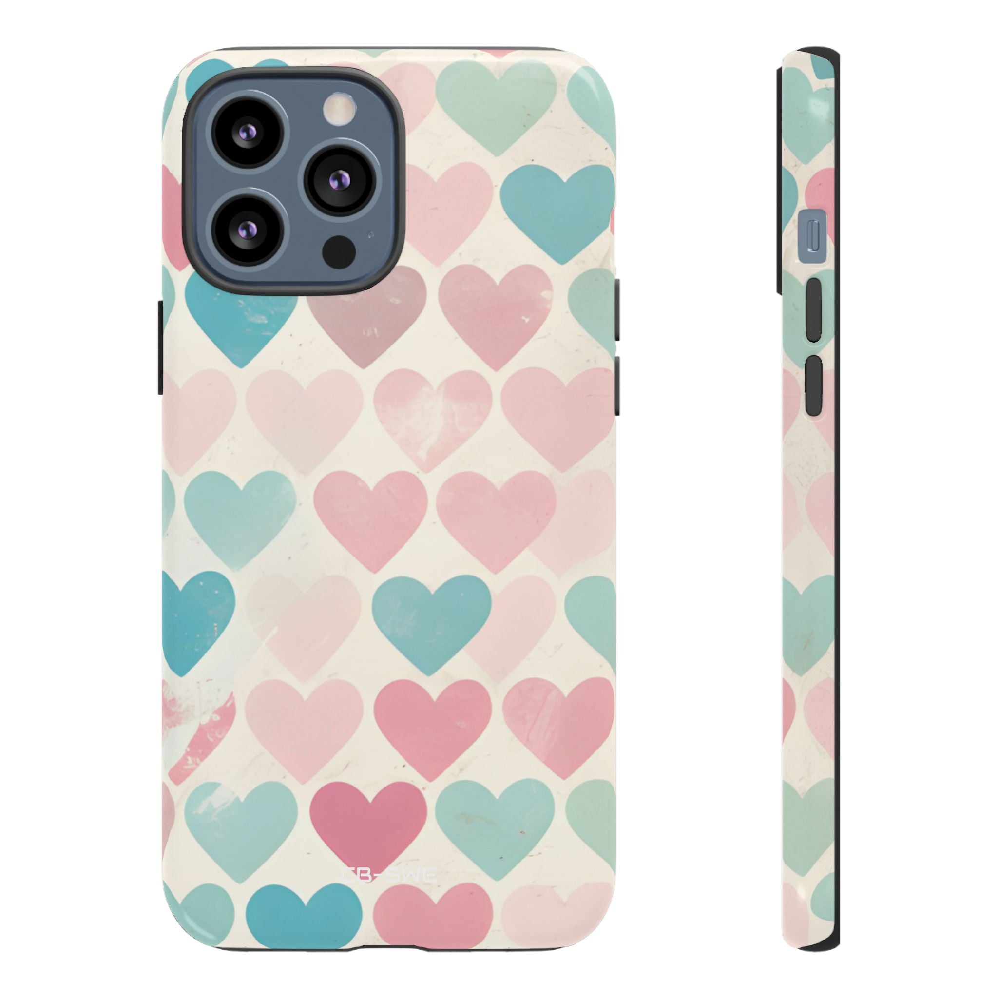 Retro Hearts Symmetry - iPhone Case