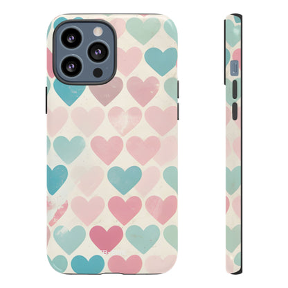 Retro Hearts Symmetry - iPhone Case