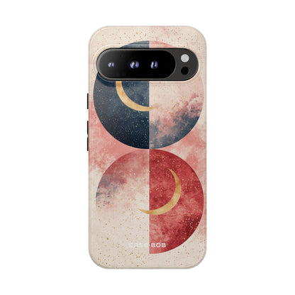 Golden Crescent Circles Google Pixel 9 Pro XL Case - Tough