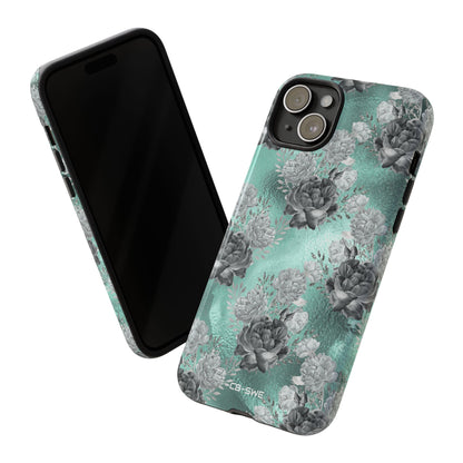 Teal Floral Elegance - iPhone Case
