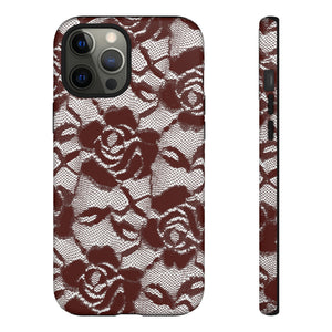 Rote Spitze Gothic Blume - Schutzhülle für Handy