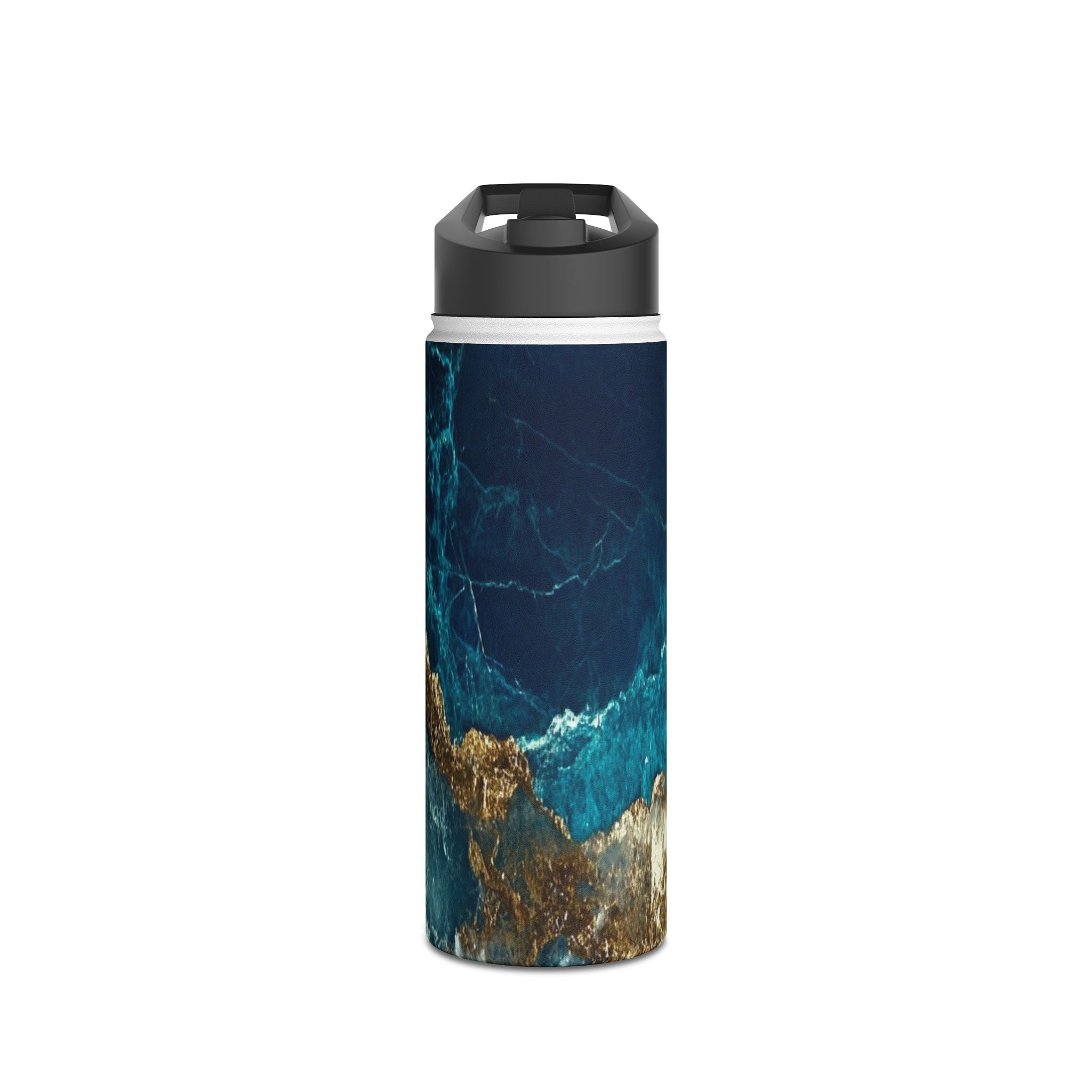 Golden Fracture Teal - Stainless Steel Water Bottle