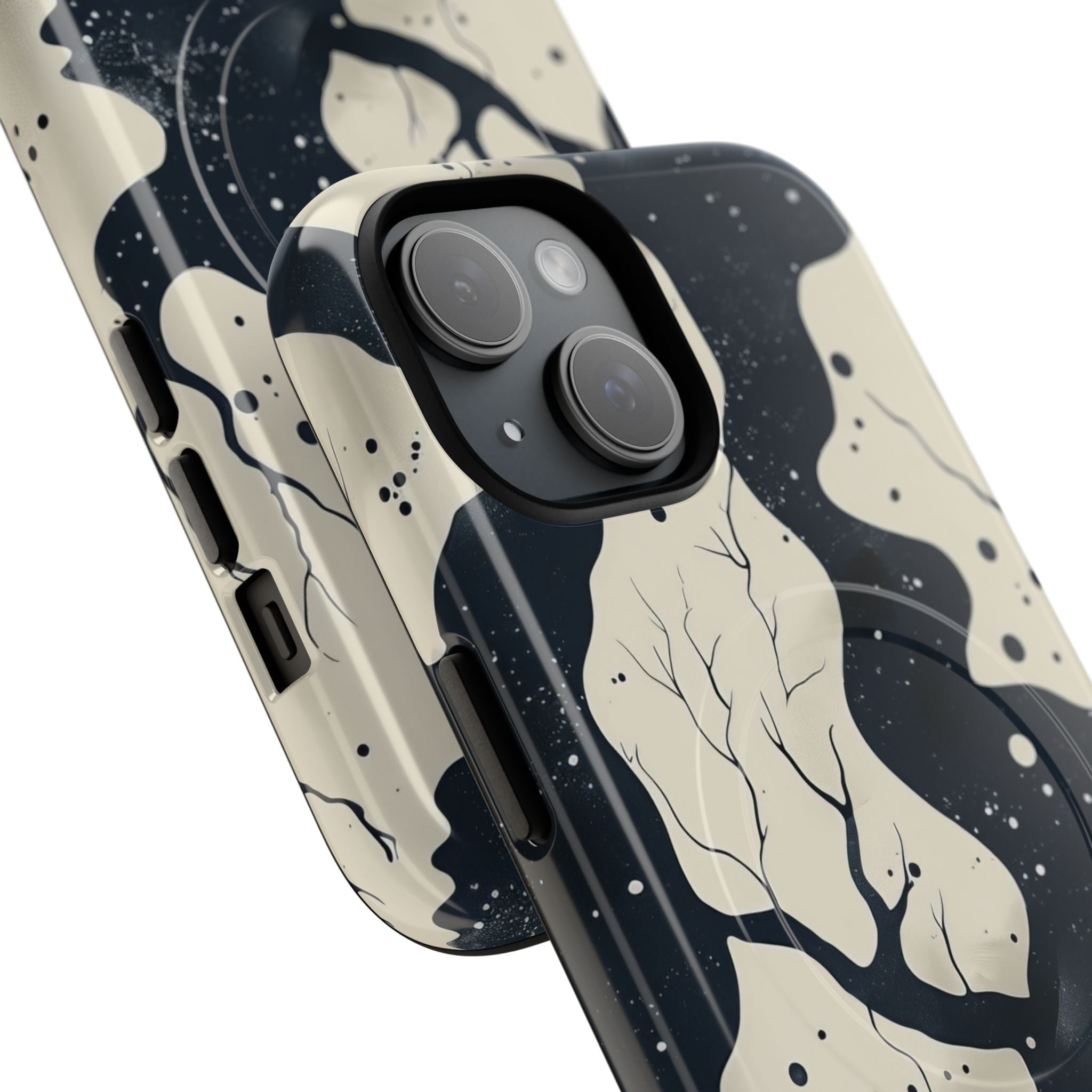 Organic Fluid Silhouettes with Cosmic Depth iPhone 15  Tough+ Phone Case