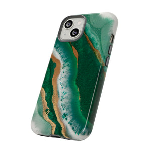 Green & Gold Epoxy - Protective Phone Case