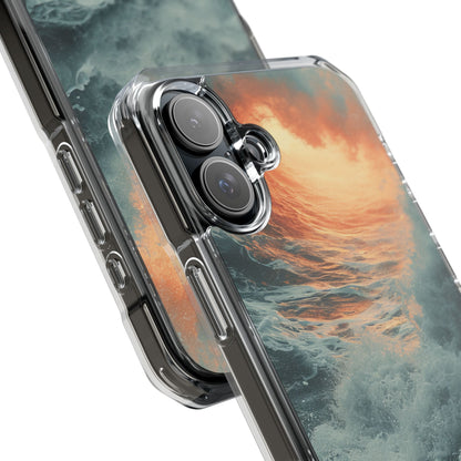 Fiery Wave Power - Clear Impact iPhone 16 Phone Case