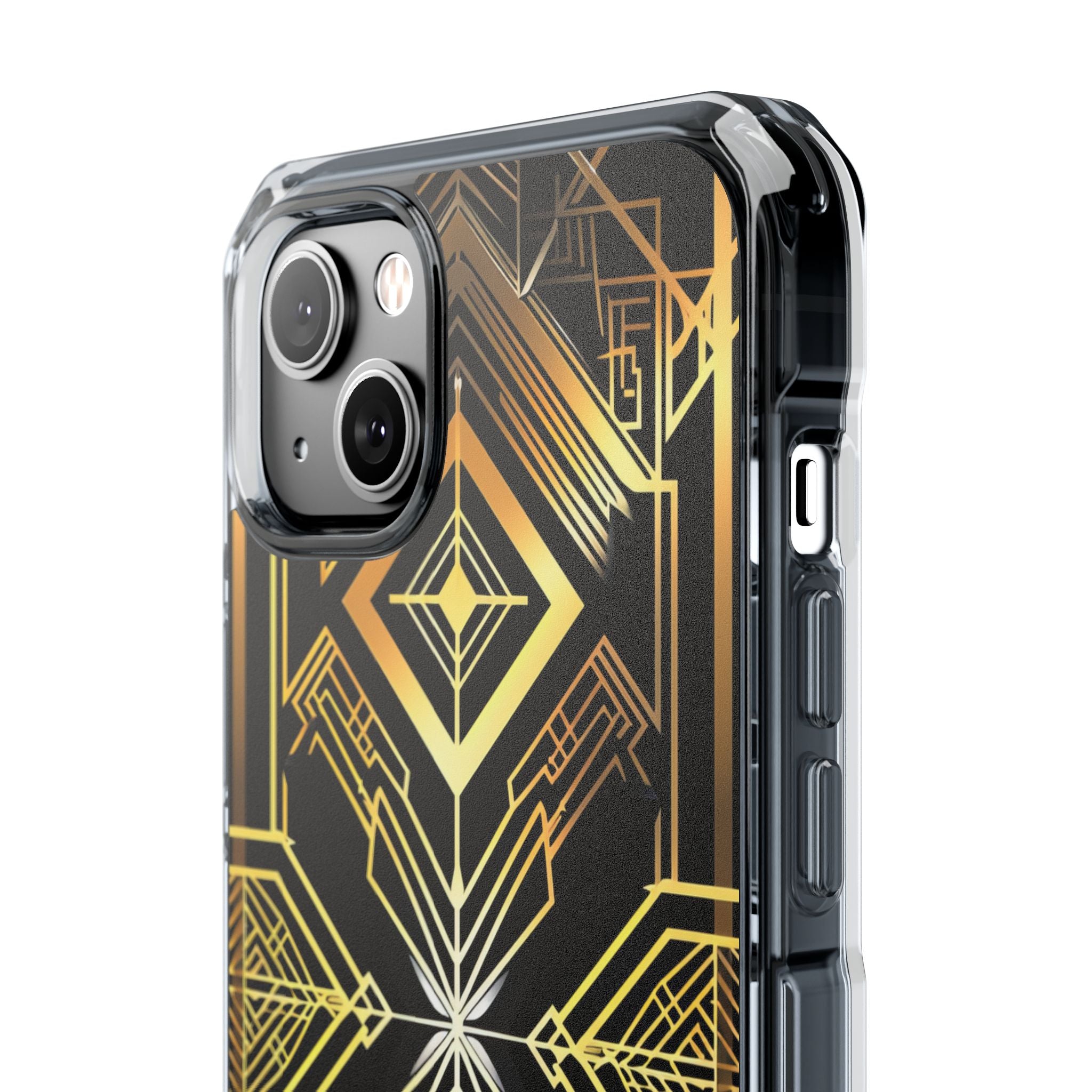Golden Geometric Symphony iPhone 14 - Impact Clear+