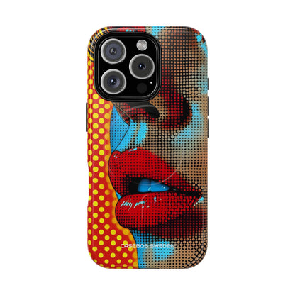 Yellow Red Pop Art Portrait - Tough + MagSafe® iPhone 16 Phone Case