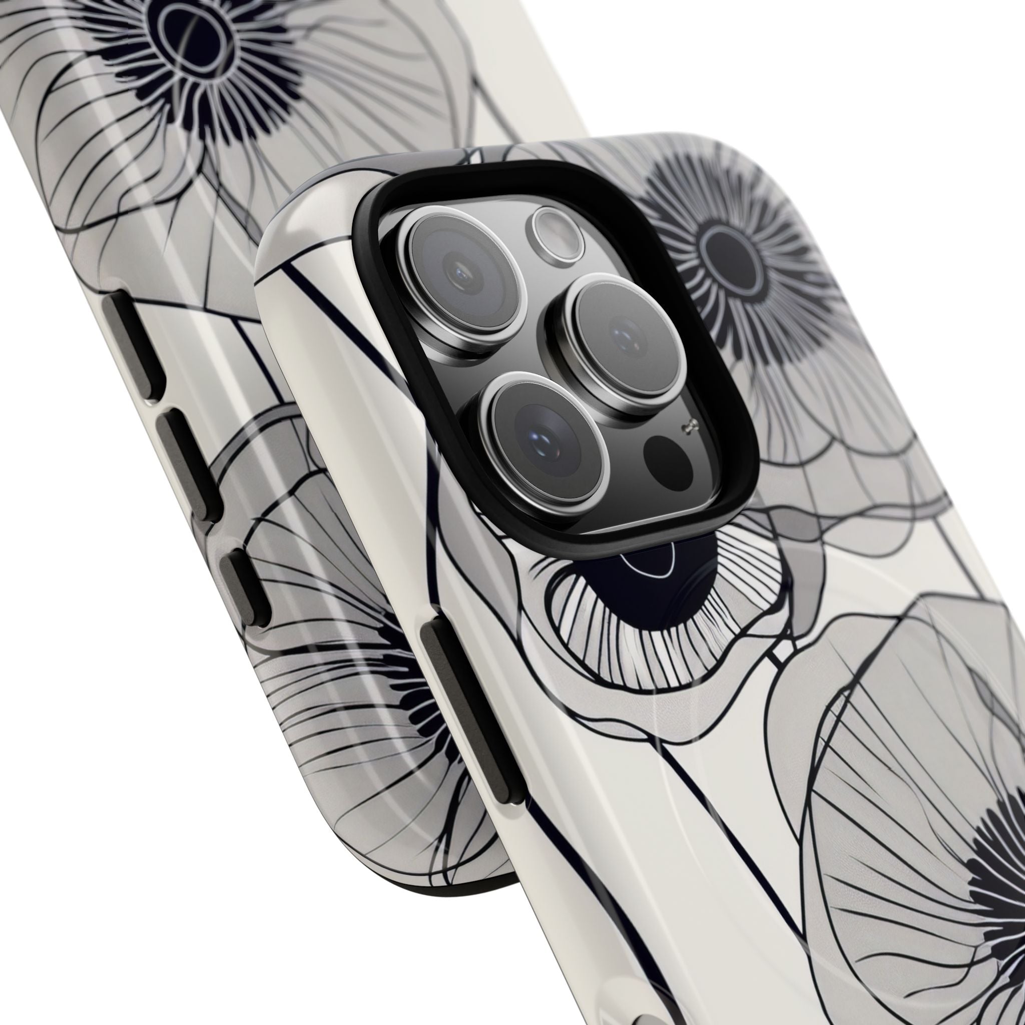 Moderne minimalistische Blumen iPhone 16 Tough+ Handyhülle