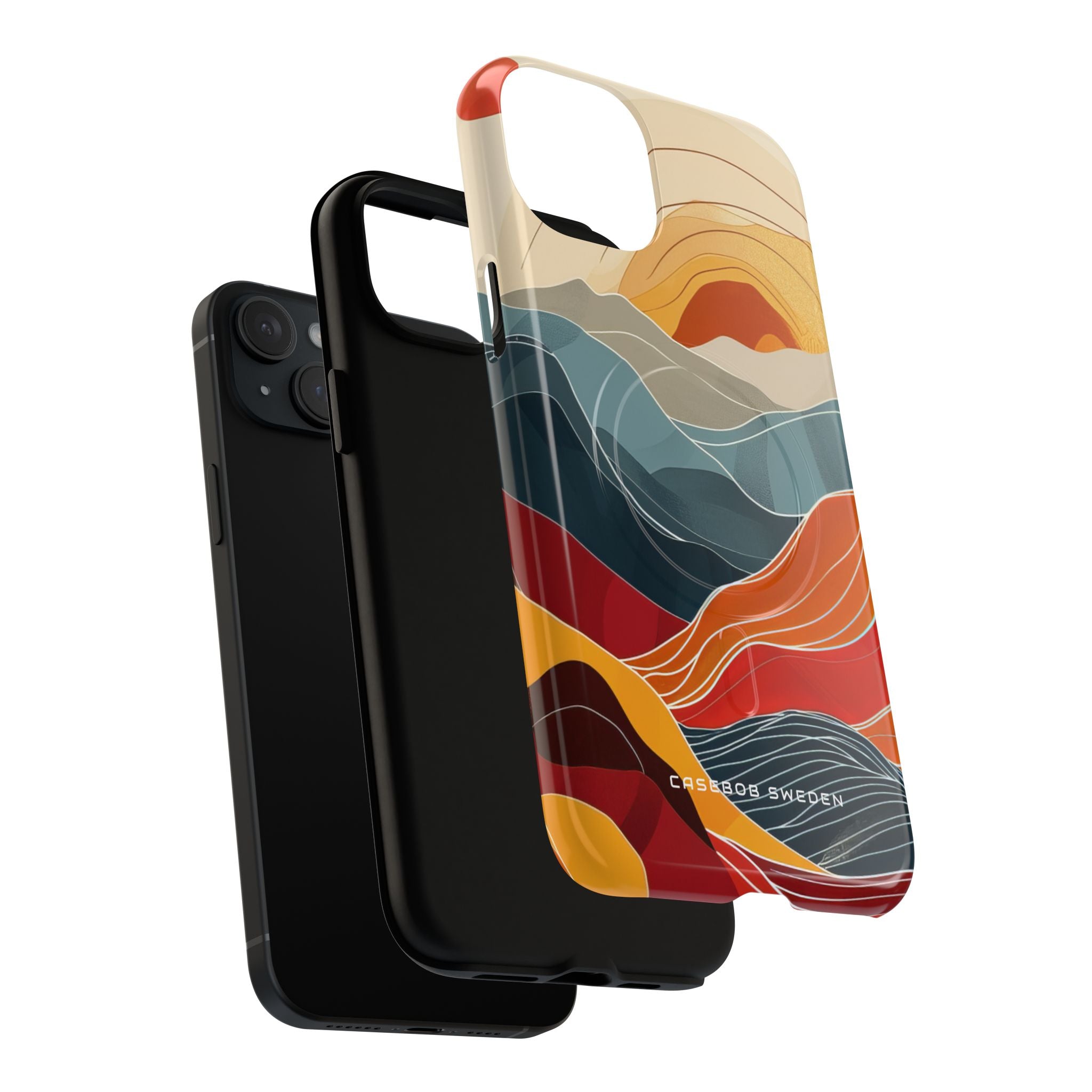 Harmonic Flow of Lines and Color iPhone 15 | Tough+ Phone Case