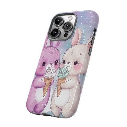 Rabbits Enjoy Ice Cream - iPhone Case