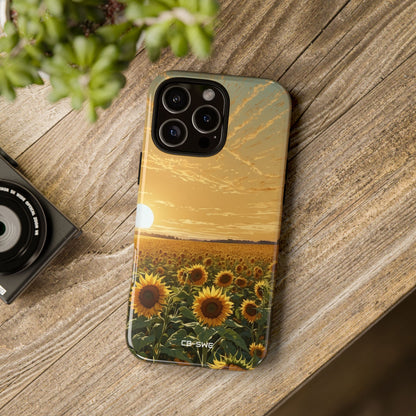 Sunflowers Embrace Sunset - iPhone Case