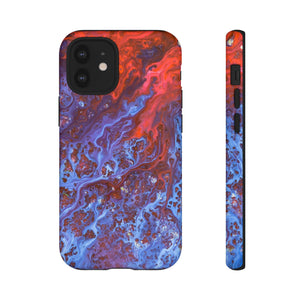 Blue Lava Ink Art iPhone Case (Protective) iPhone 12 Mini Matte Phone Case