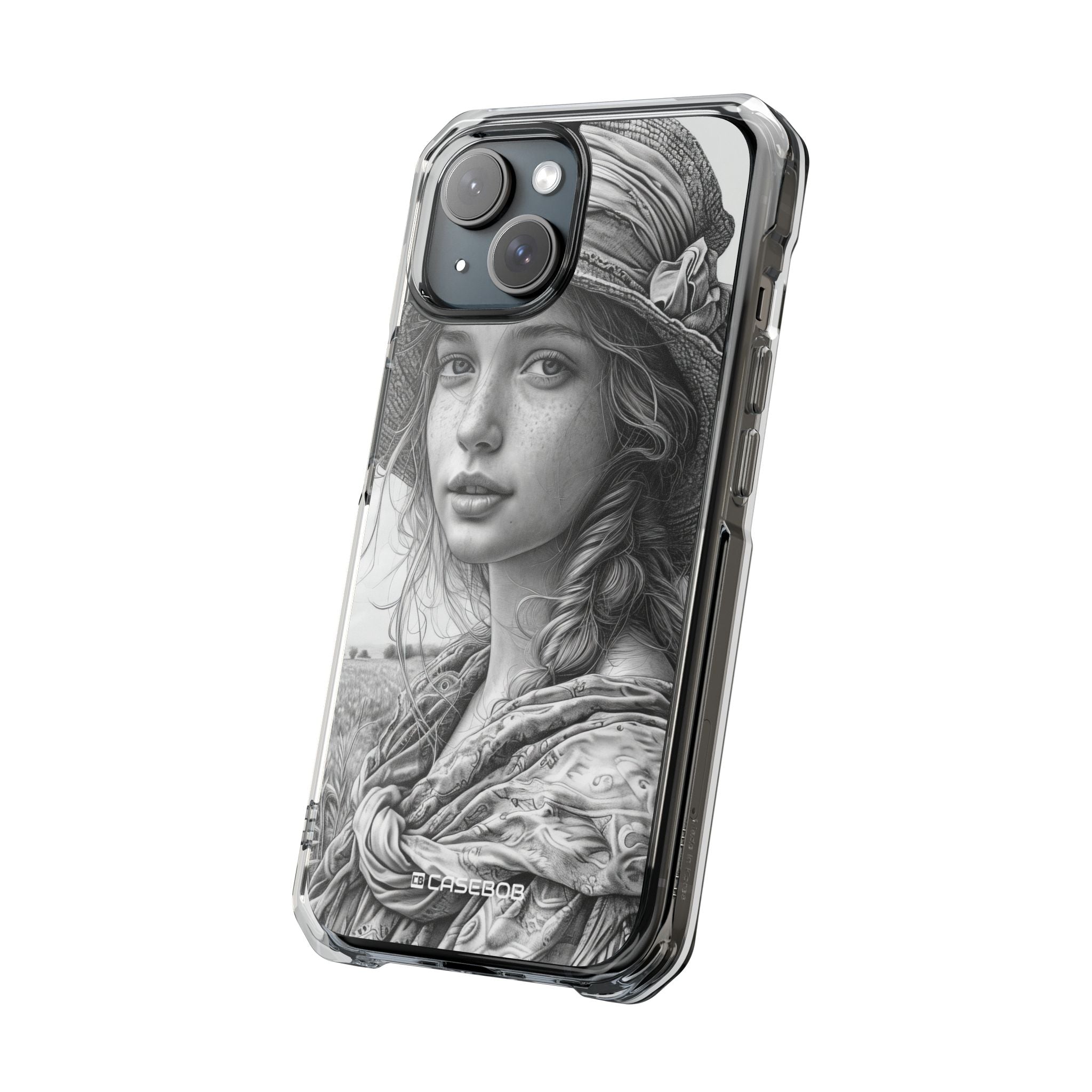 Serene Sketch Portrait - Phone Case for iPhone