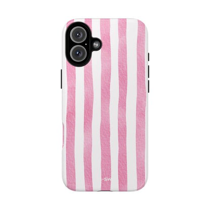 Pink Watercolor Stripes - iPhone Case