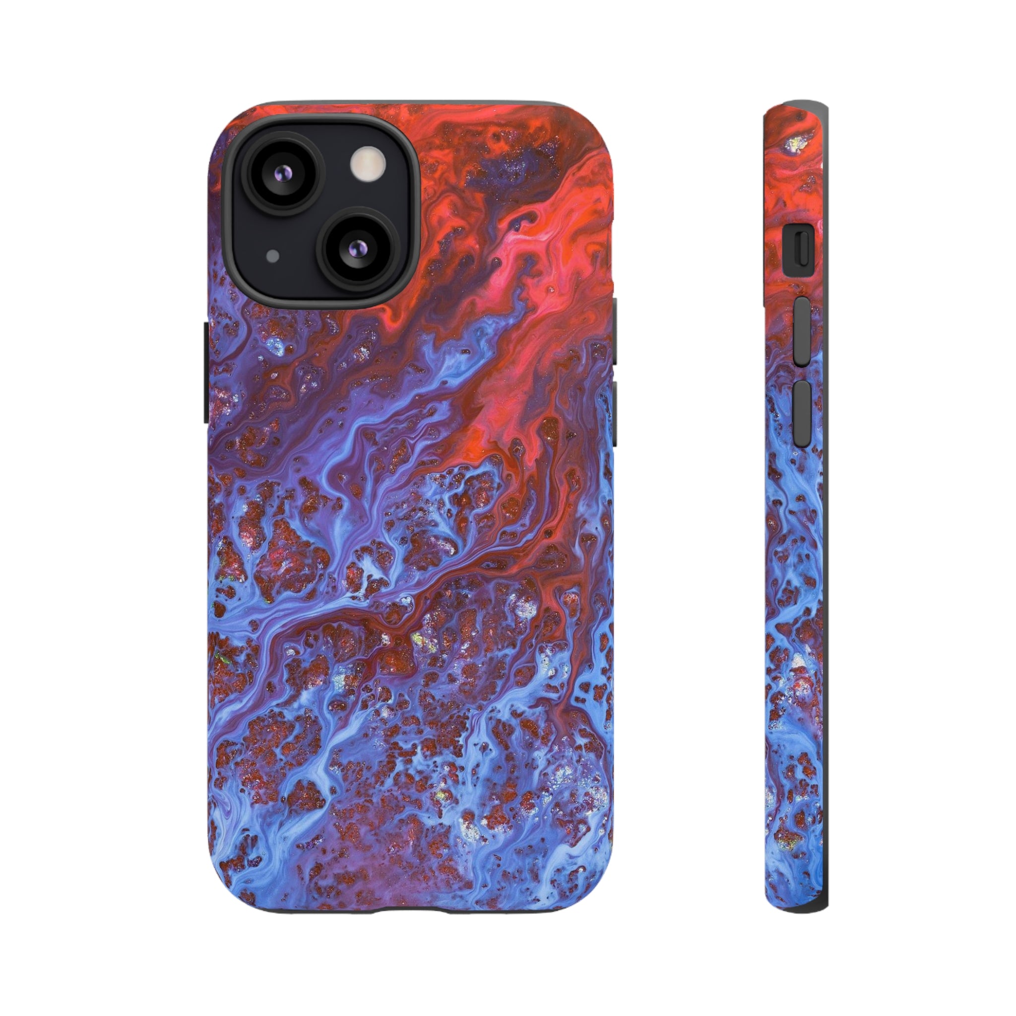 Blue Lava Ink Art iPhone Case (Protective) iPhone 13 Mini Matte Phone Case