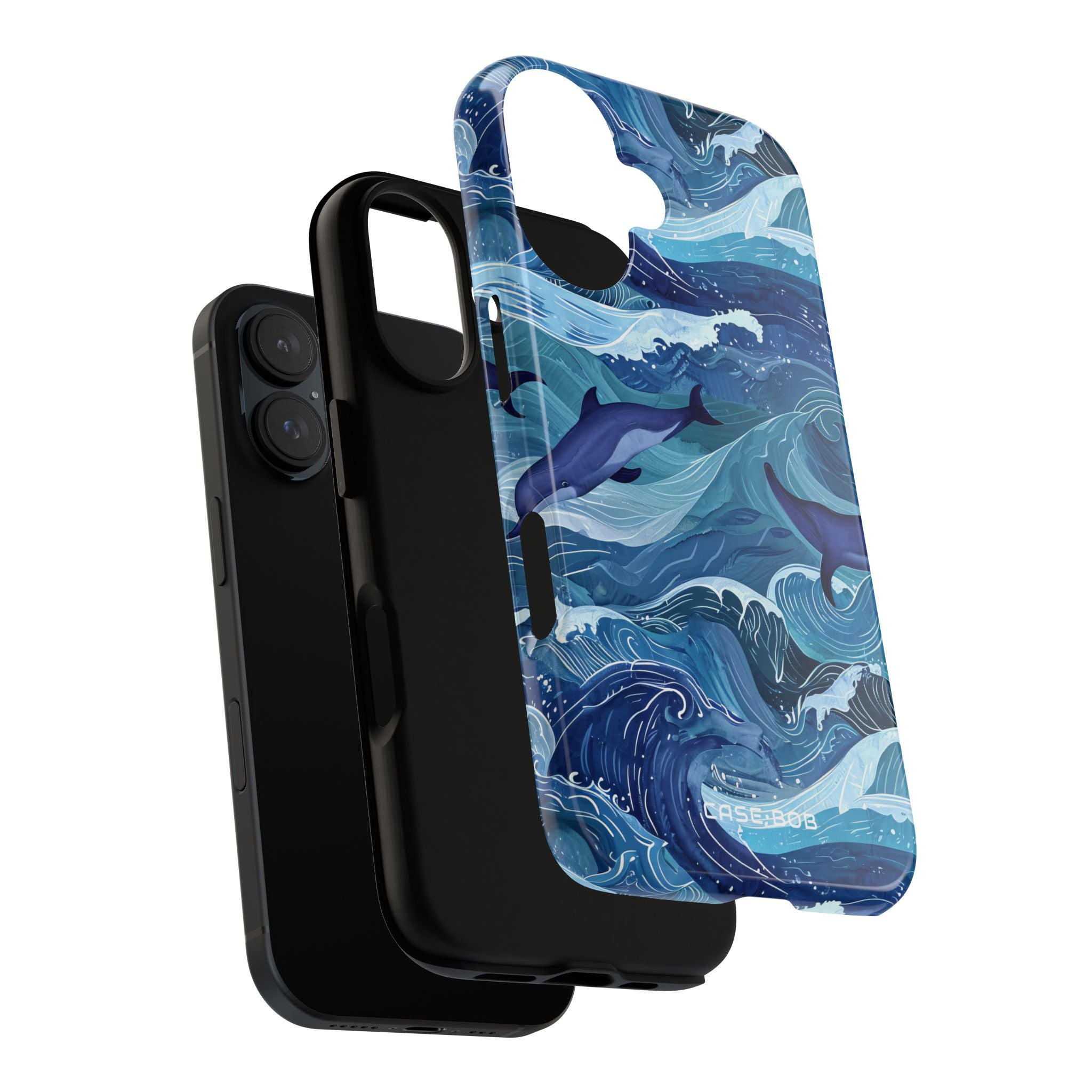 Dolphin Waves iPhone 16 Plus Case - Tough