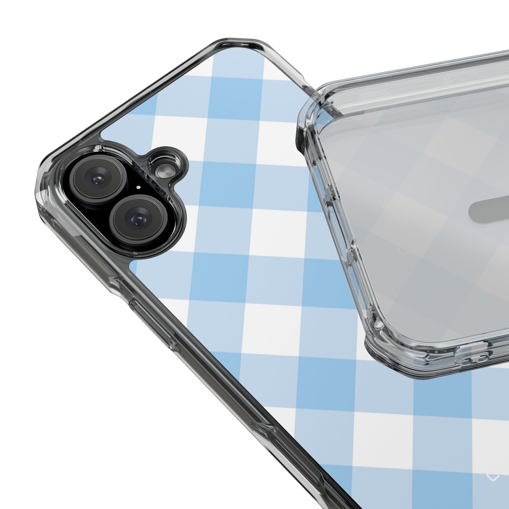 Soft Blue Gingham Elegance iPhone Case - Impact