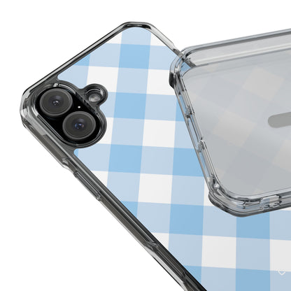 Soft Blue Gingham Elegance iPhone Case - Impact