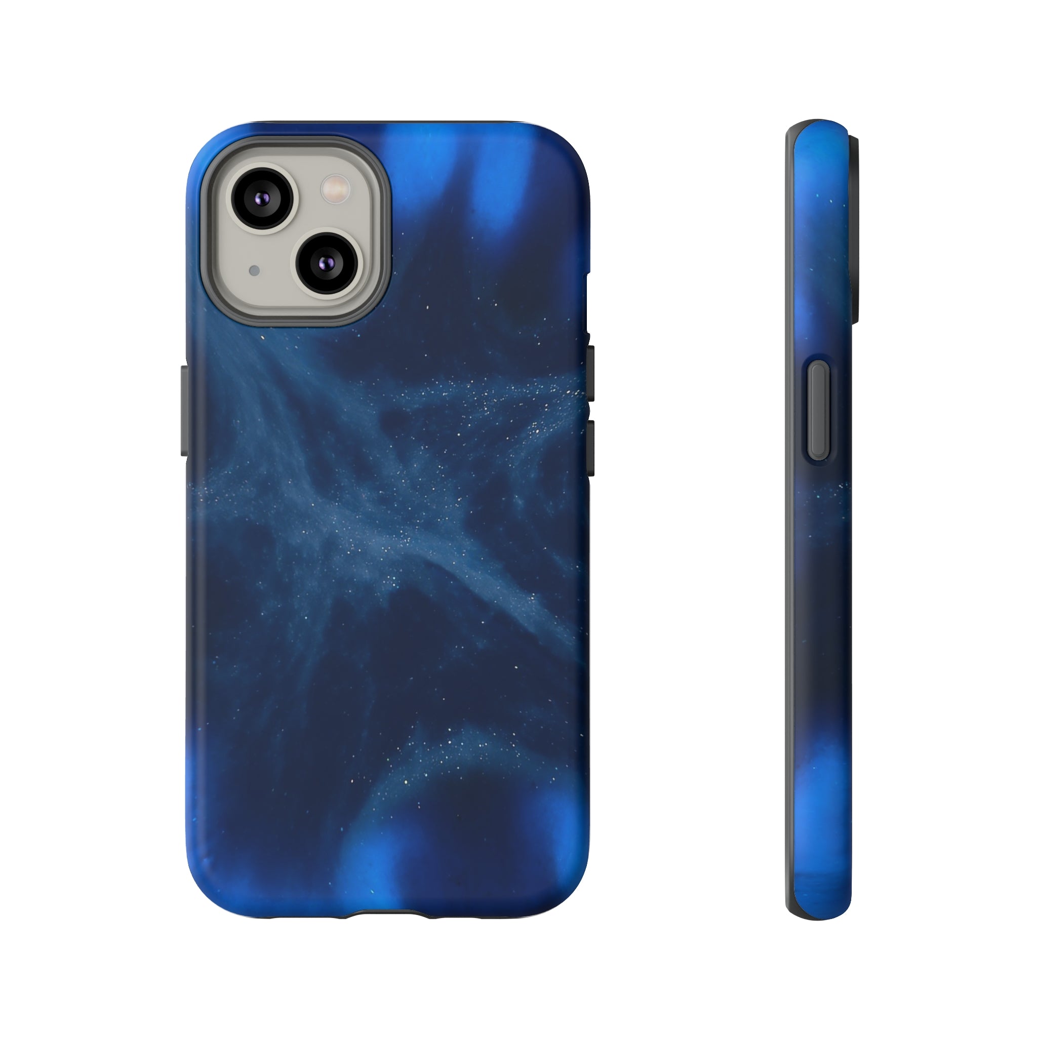 Blue Space Ink Art iPhone Case (Protective) iPhone 14 Matte Phone Case