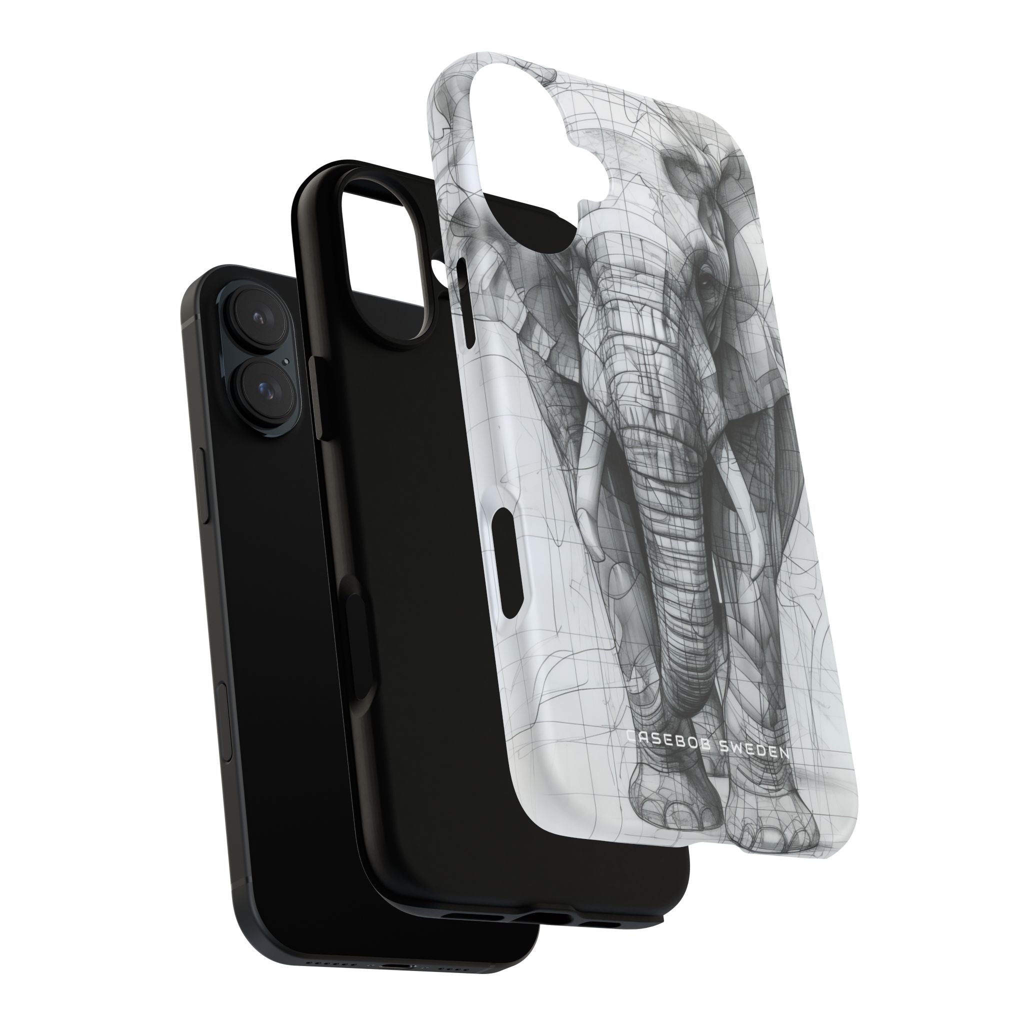 Elephant Line Geometry iPhone 16 - Tough Phone Case