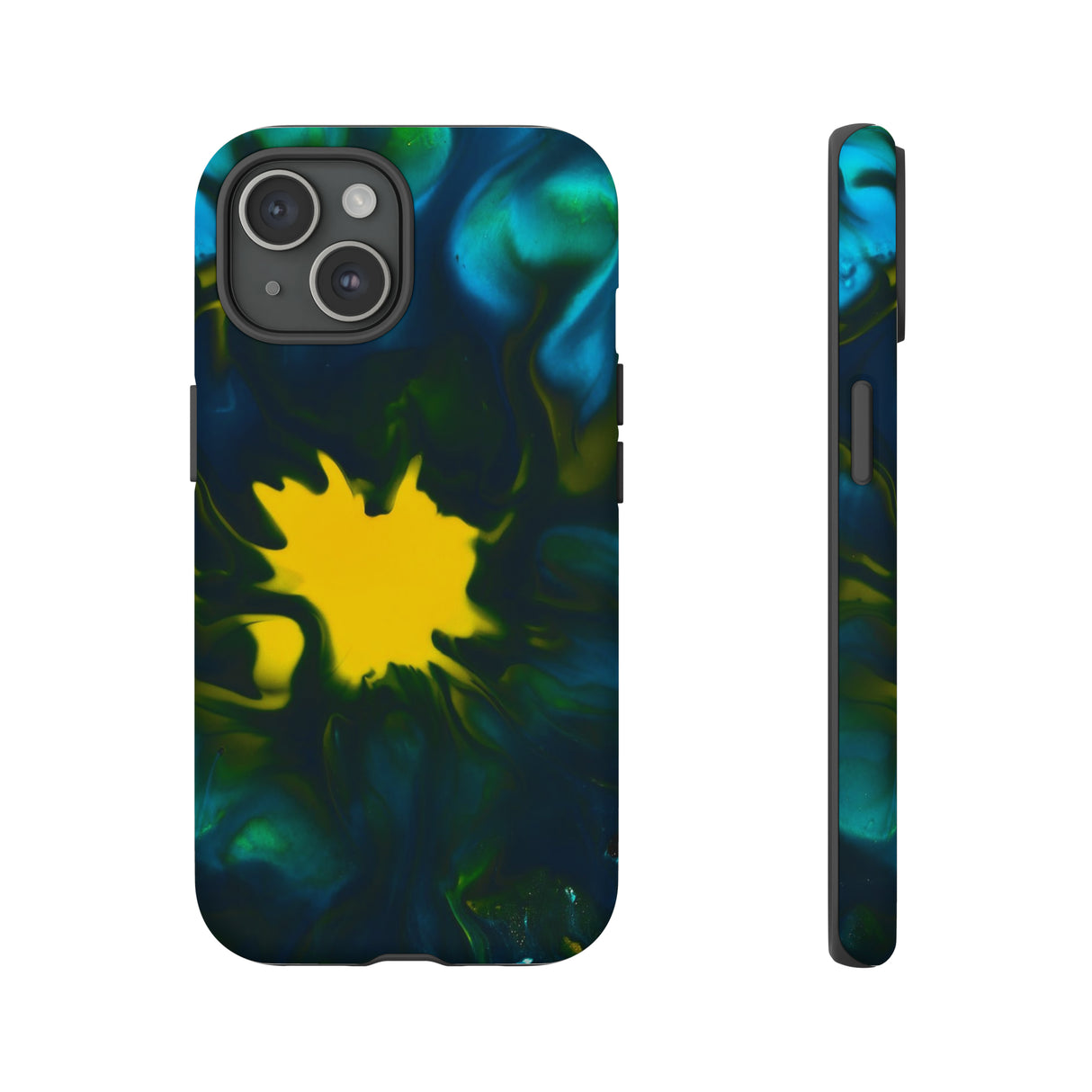 Yellow Spot Ink Art - Protective Phone Case