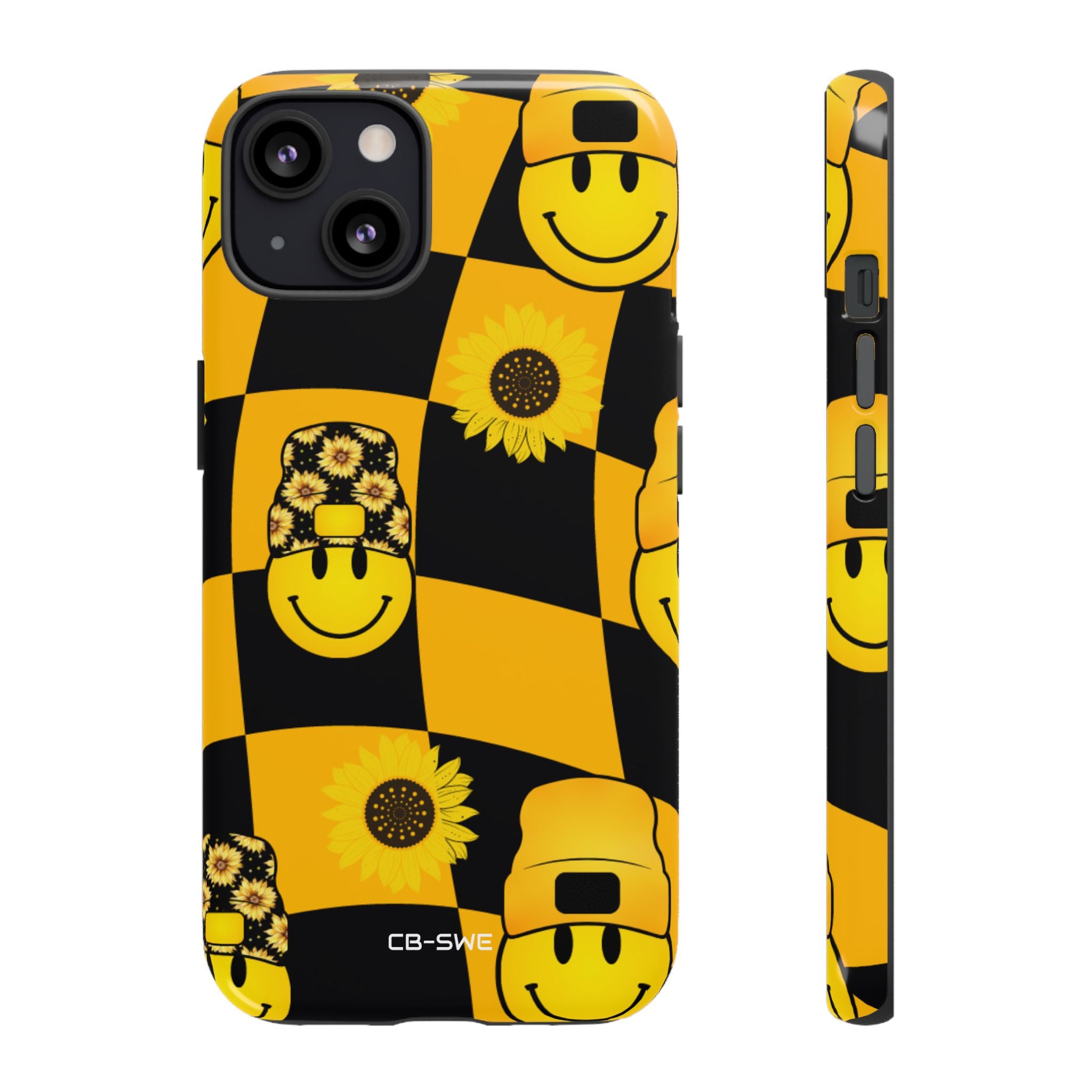 Joyful Checkered Smiles - iPhone Case
