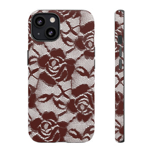 Rote Spitze Gothic Blume - Schutzhülle für Handy