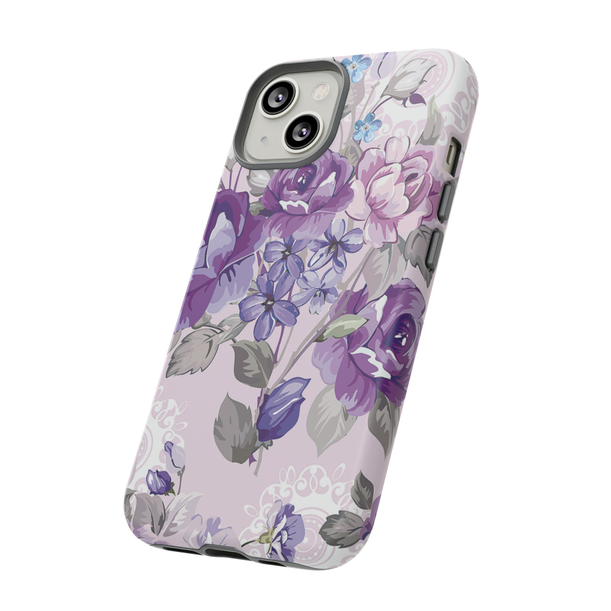 Beautiful vintage purple flower iPhone case - Protective Phone Case