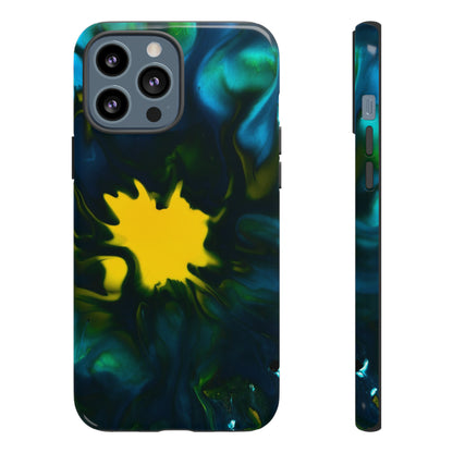 Yellow Spot Ink Art - Protective Phone Case