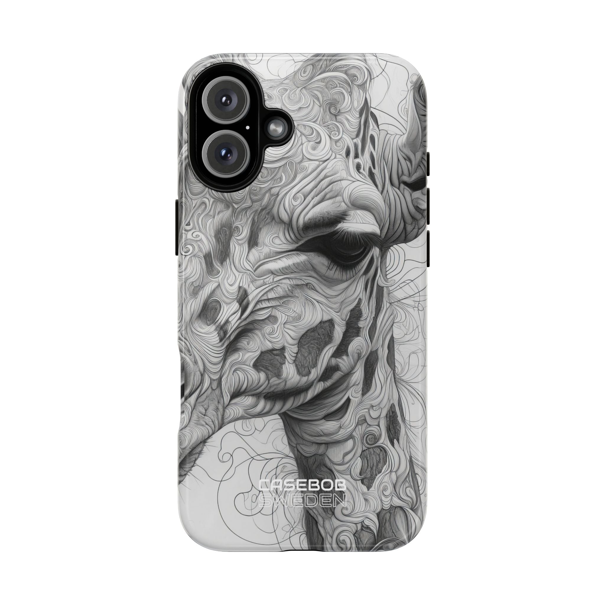 Swirling Giraffe Art iPhone 16 - Tough