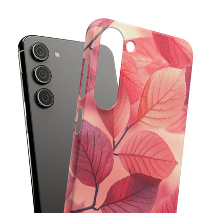 Elegant Pink Leaves Samsung S23 - Slim Phone Case