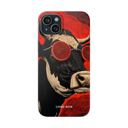 Hypnotic Cow iPhone 15 Plus Case - Soft