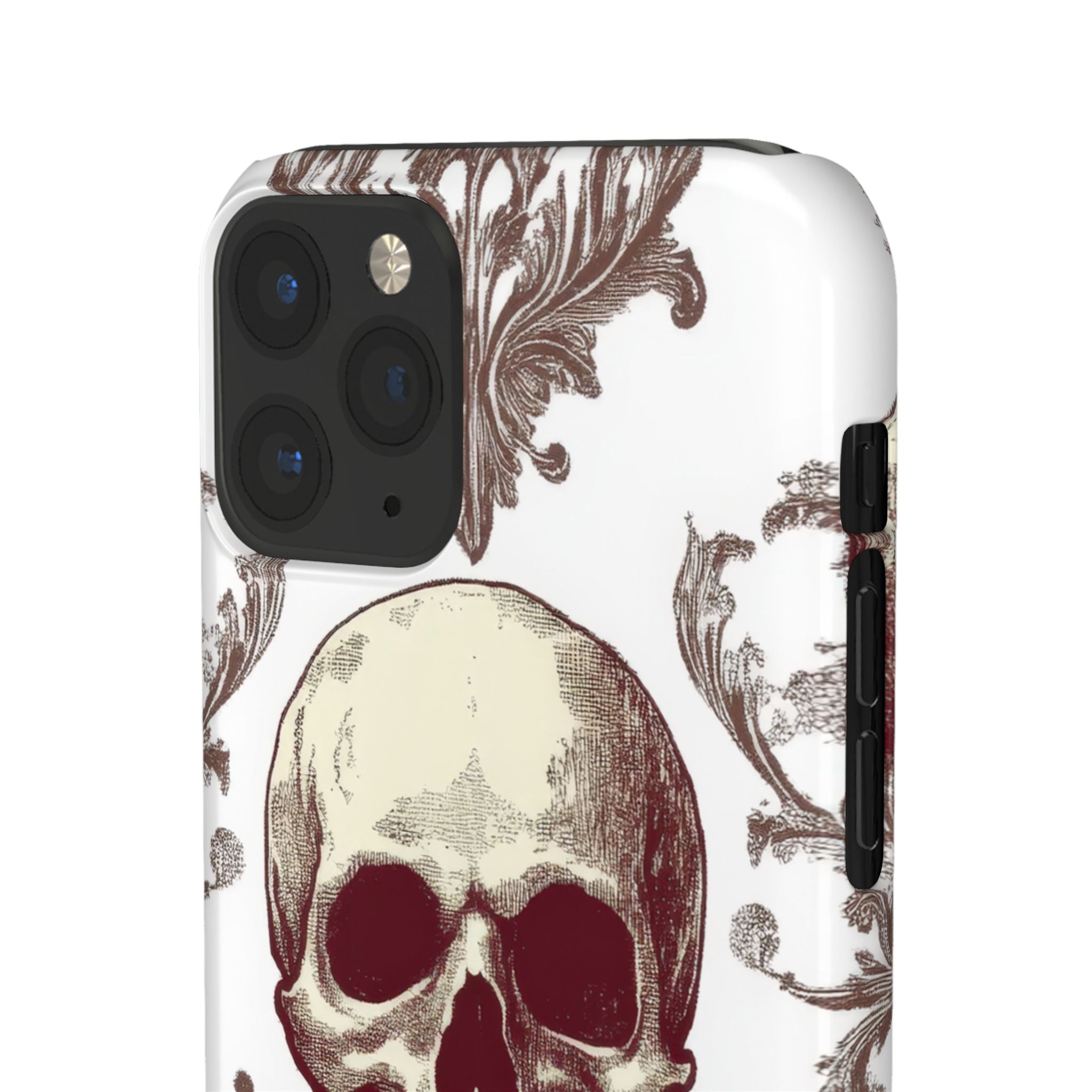 Gothic Skulls and Ornate Foliage iPhone 11 - Slim Phone Case