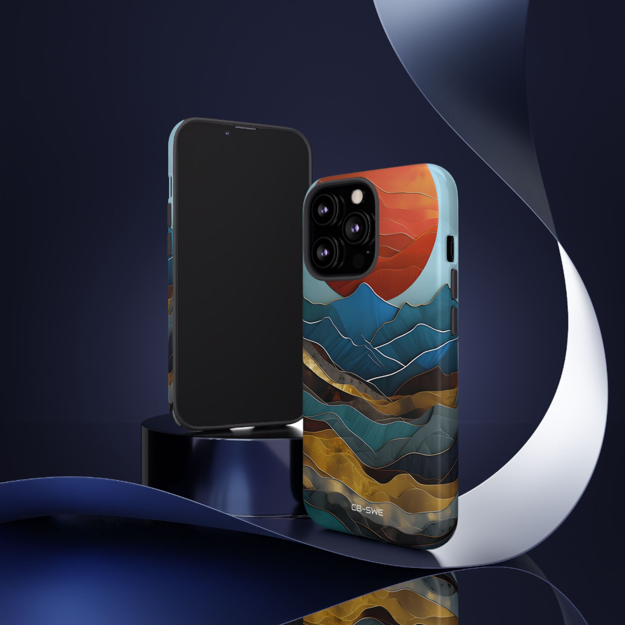 Sunset Geometry Waves - iPhone Case